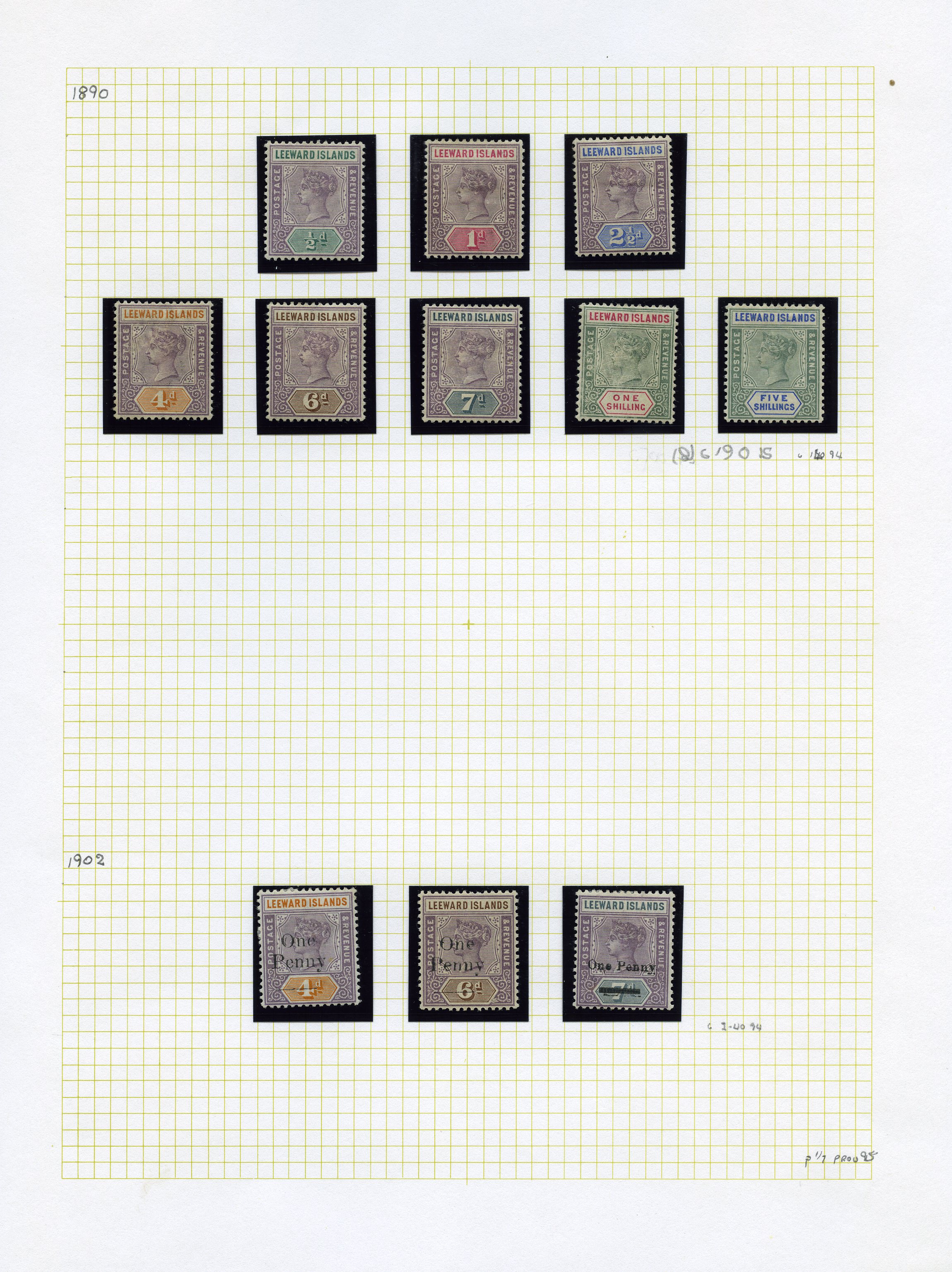 1890 to 1954 mint collection on leaves...