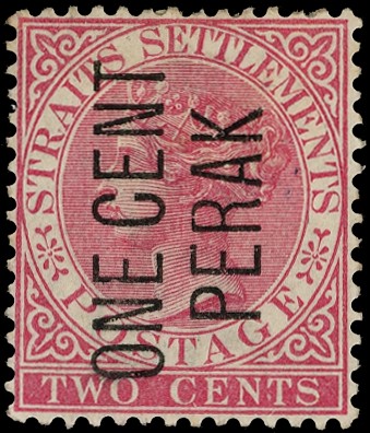 1886 1c on 2c Type 22 surcharge, part o.g., adhesions and a small foxed spot on reverse, still a reasonable example. SG...