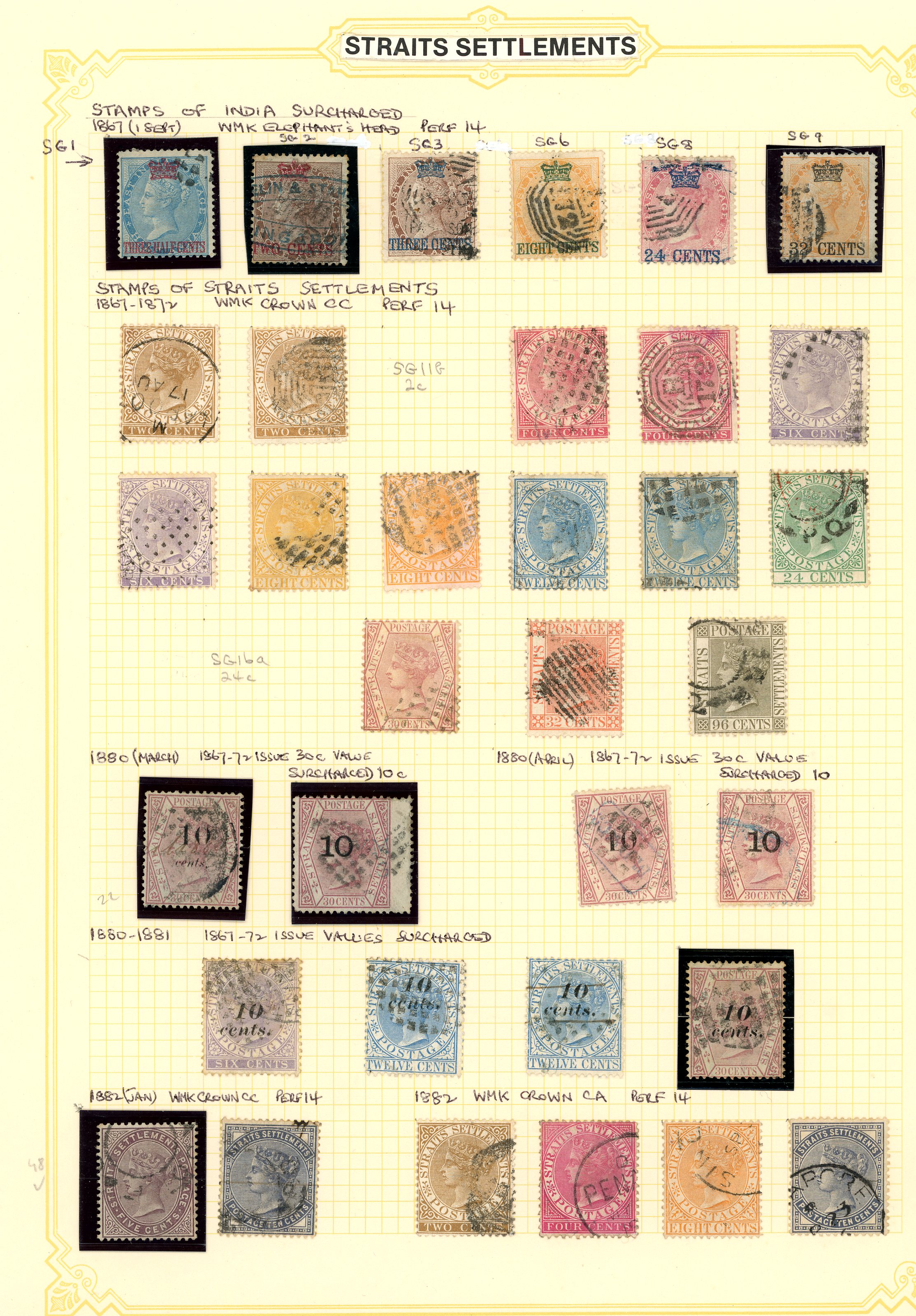 1867-1941 used collection (297) on leaves,...