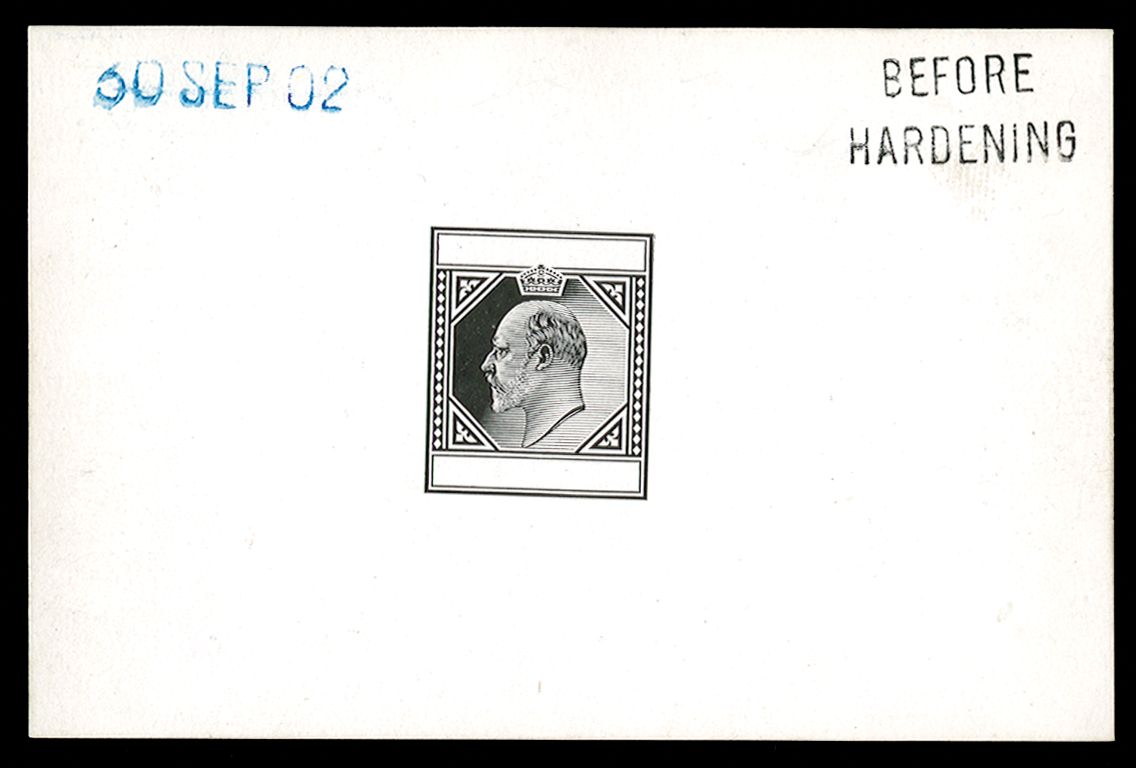 British Commonwealth 1902 (30 SEP) die proof for KEVII (undenominated) key plate