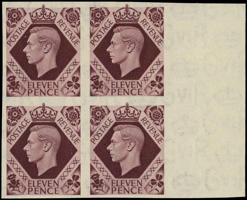 1947 11d plum, imperforate imprimatur...
