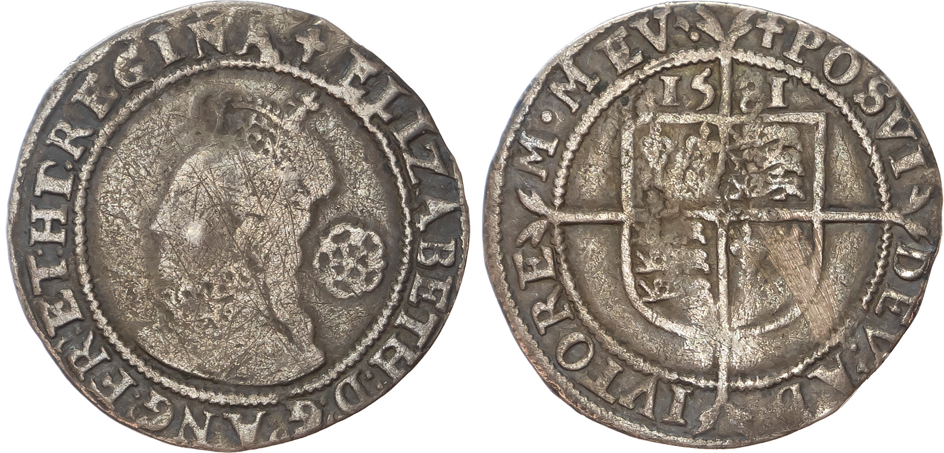 Elizabeth I (1558-1603). AR Sixpence. [3]