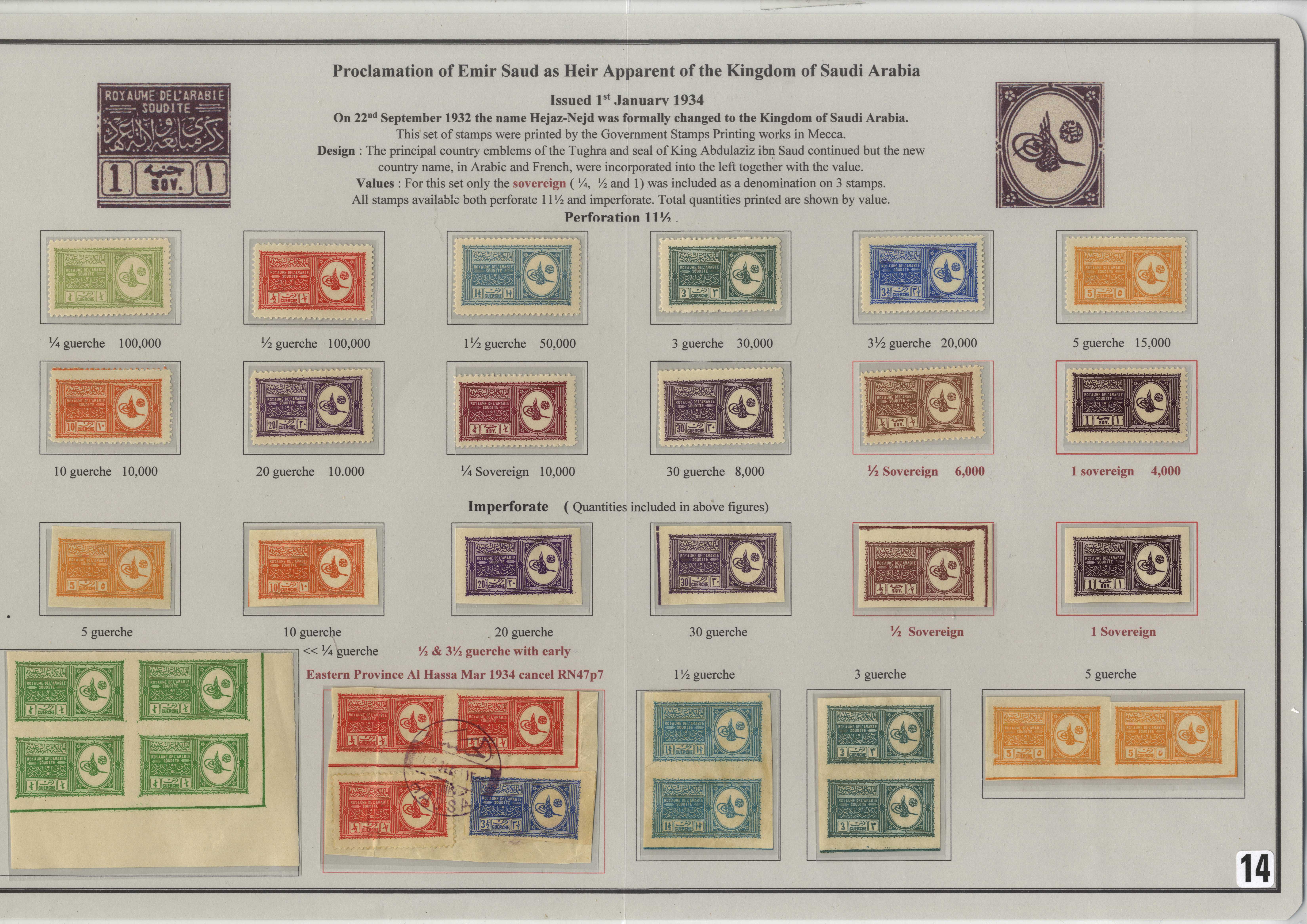 Saudi Arabia Exhibition collection 'Hejza-Nejd to Saudi Arabia 1926-1953'