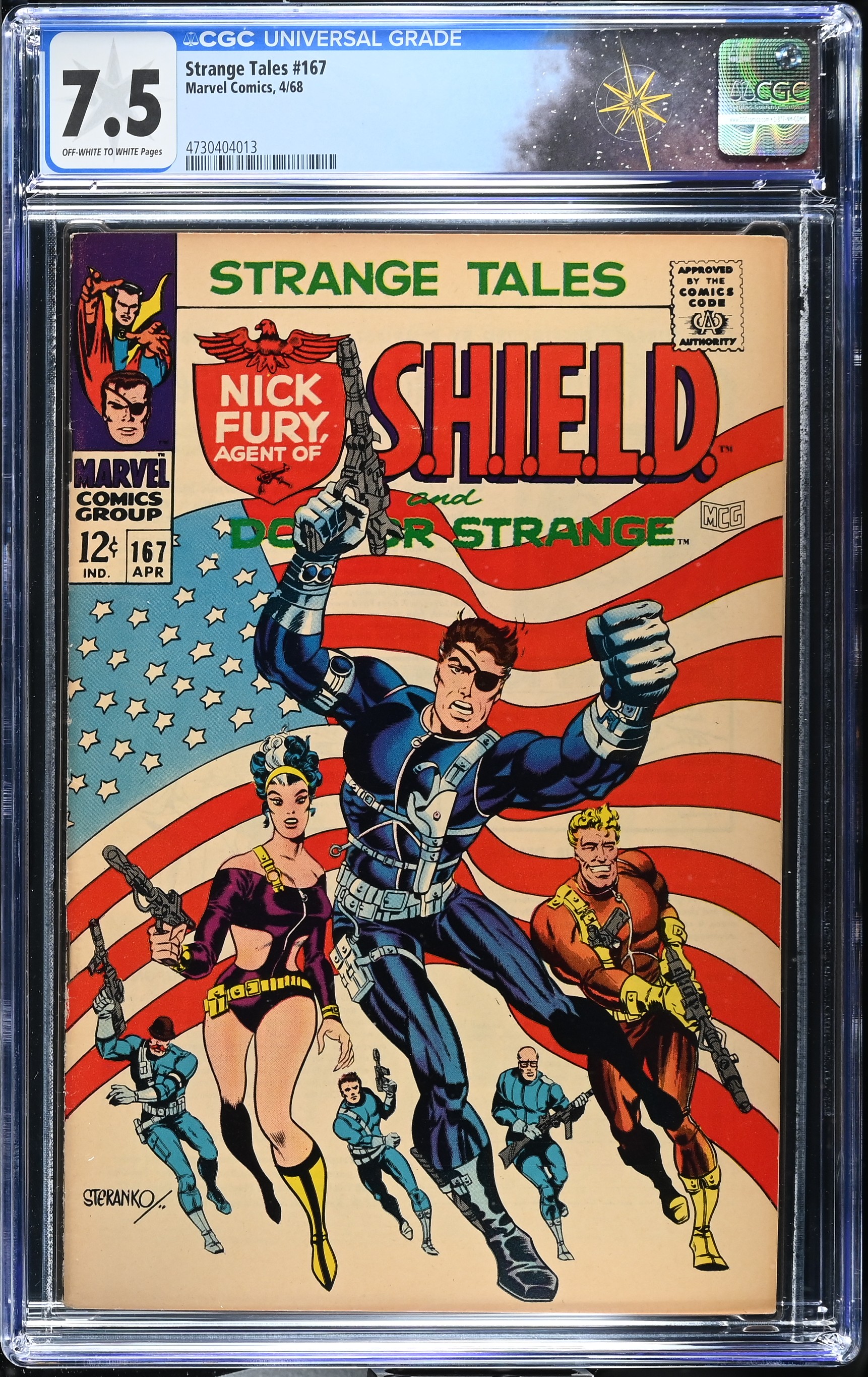 Strange Tales #167 CGC 7.5 1st Valentina Allegro de Fontaine Cover (Marvel Comics, 1968) Off-White to White Pages