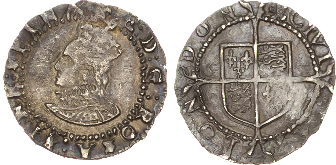 Elizabeth I (1558-1603) Penny, third and fourth issues, mintmark eglantine both sides.