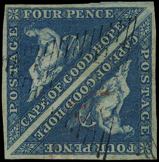 1853 4d blue on slightly-blued paper, a...