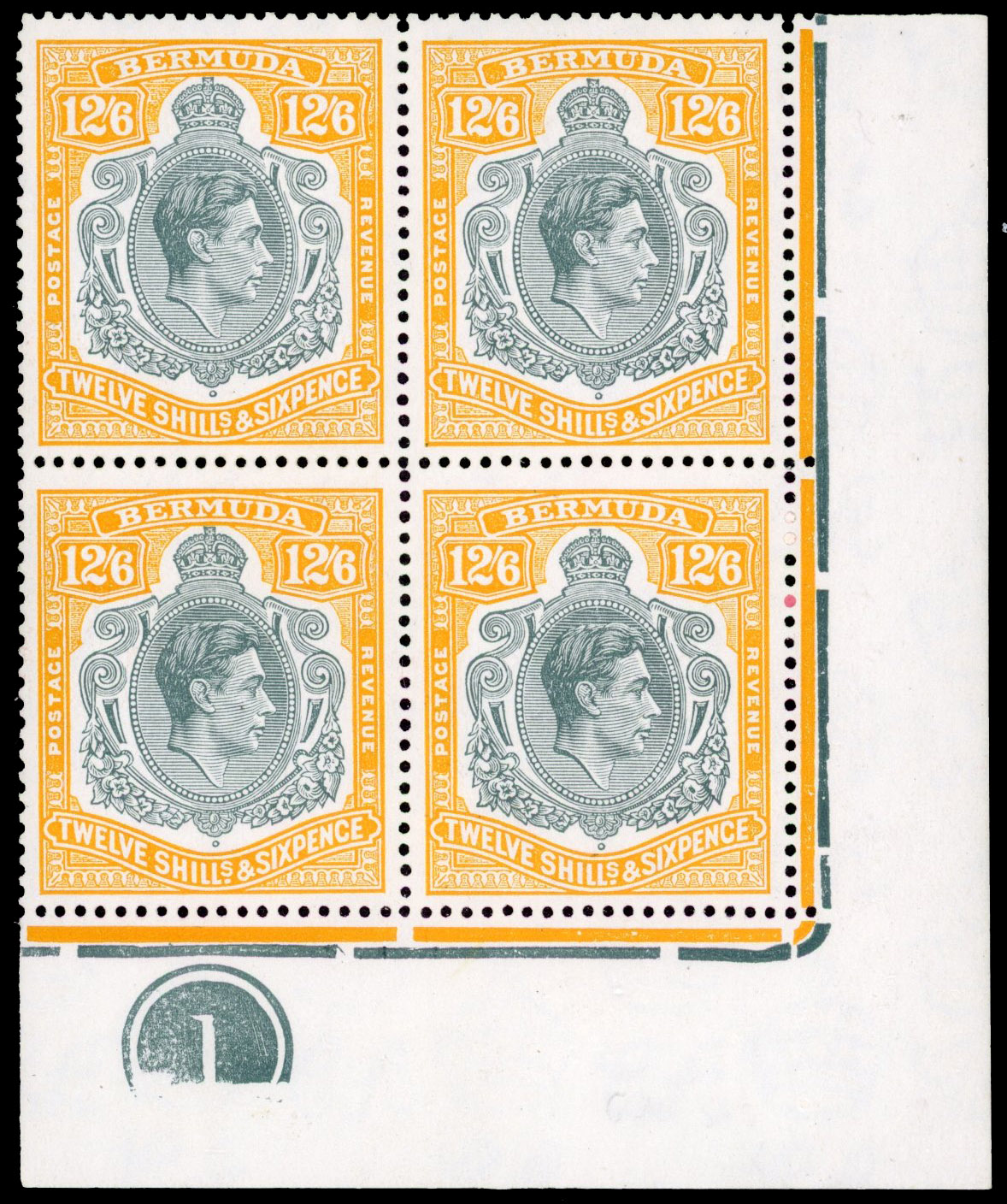 Bermuda SG 120d Plate block mint