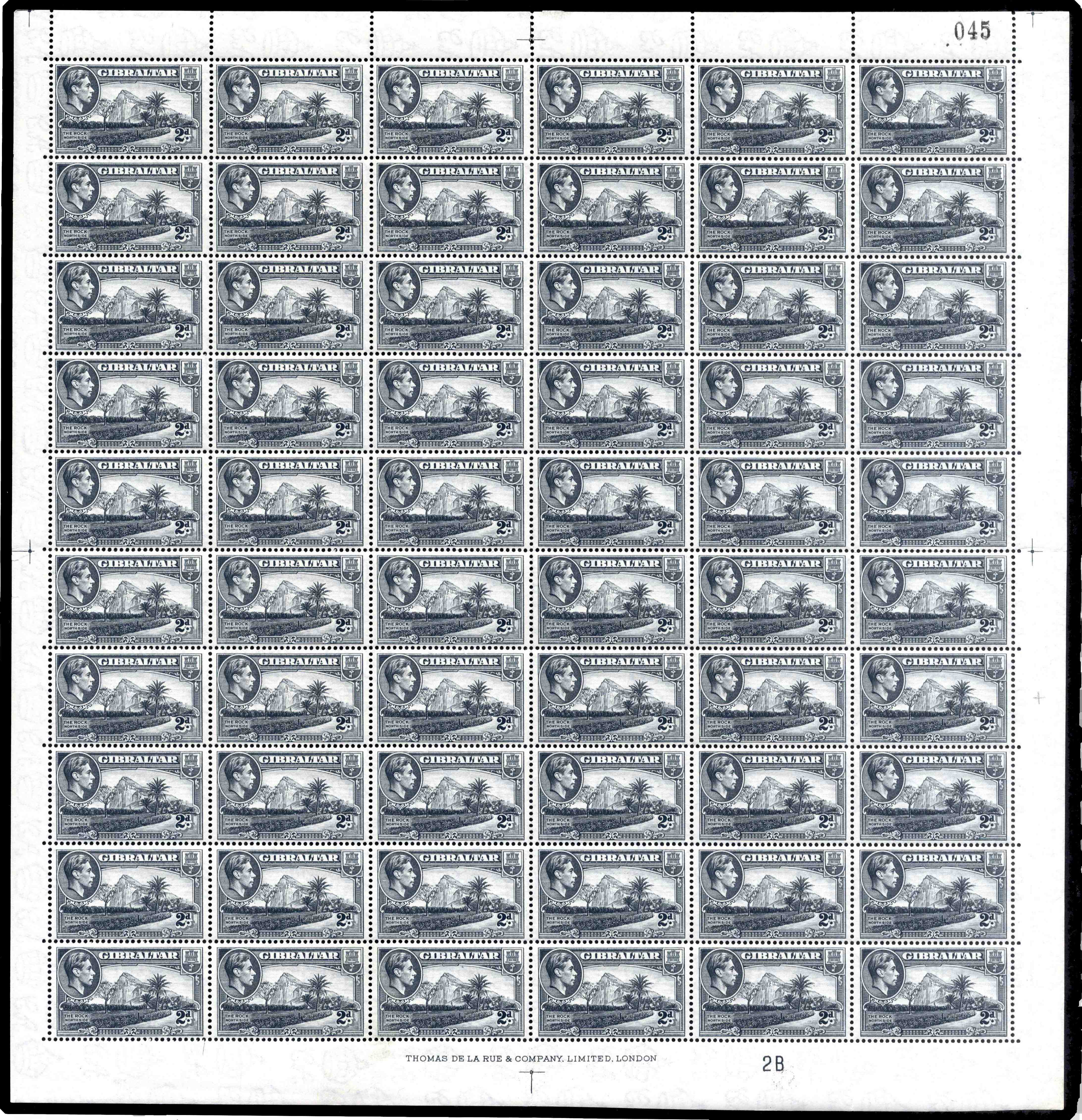 SG 124ba perf 13, complete sheet with wmk var 'A' of 'CA' omitted 