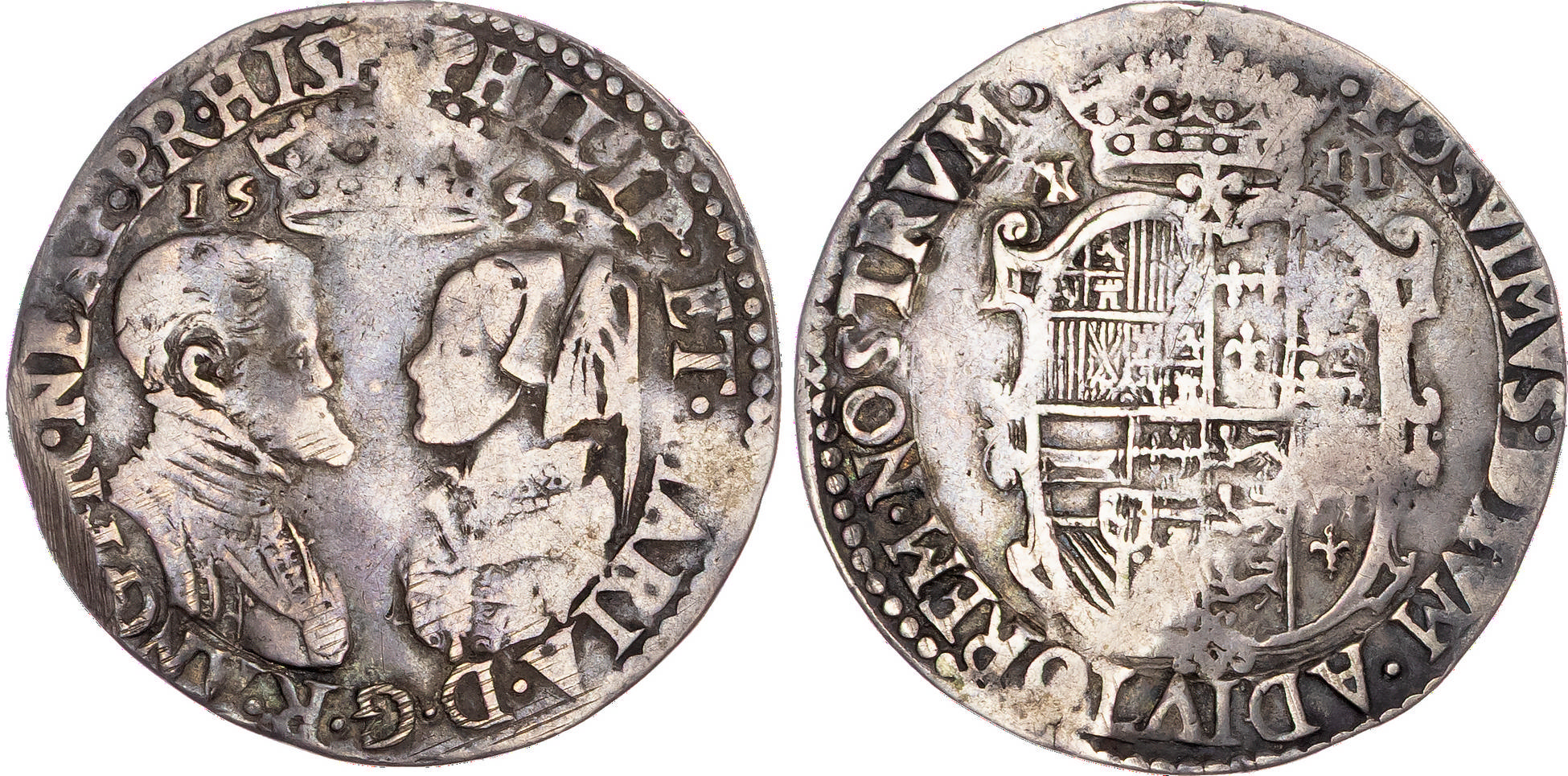 Philip and Mary (1554-1558) Shilling, 1554, Tower mint.