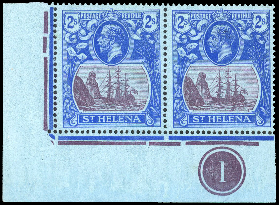 St Helena SG 108c Plate pair mint