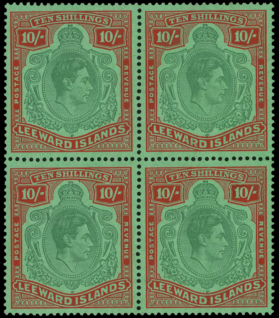 Leeward Islands SG 113b block mint