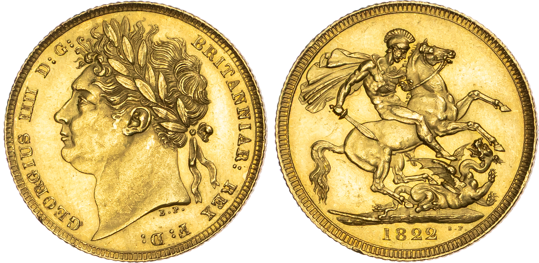 George IV (1820-1830), AV Sovereign, 1822.
