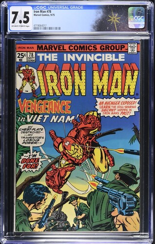 Iron Man #78 CGC 7.5 "Long Time Gone" (Marvel Comics, 1975) Off-white to white pages