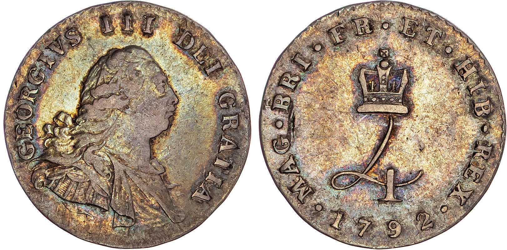 George III (1760-1820), AR Maundy Set, 1792, ‘Wire Money’ type.
