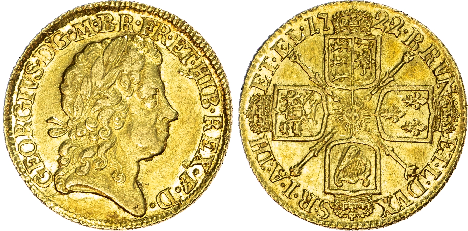 George I (1714-1727), Guinea, 1722.