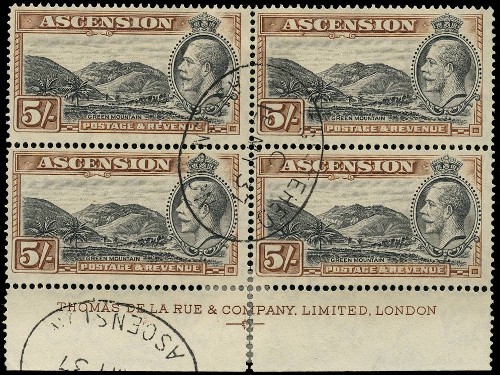 ASCENSION SG 30 1934 5s IMPRINT B4 USED