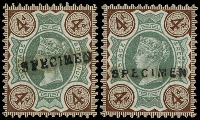 1887 4d green and purple-brown two...