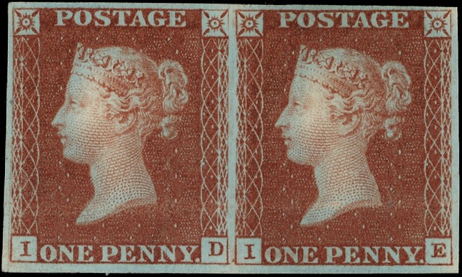 1841 1d Red brown Pl.11 (Trial on Dickinson silk thread...