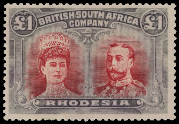 £1 carmine-red and bluish black SG 165, pale frame mint