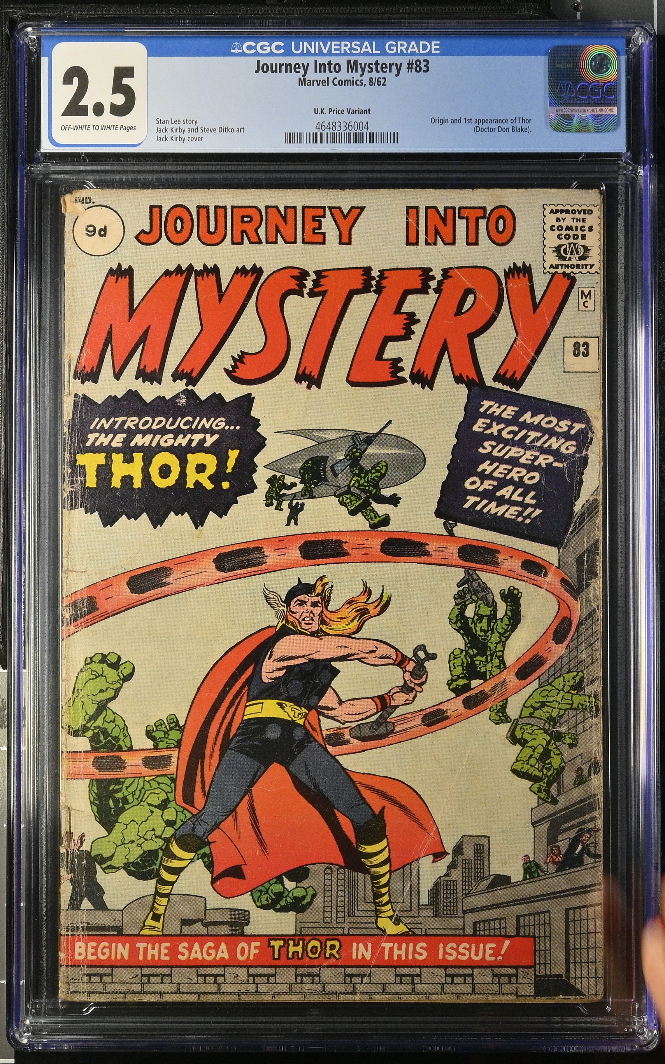 Journey Into Mystery #83 (Marvel Comics 1962) CGC 2.5 First Thor