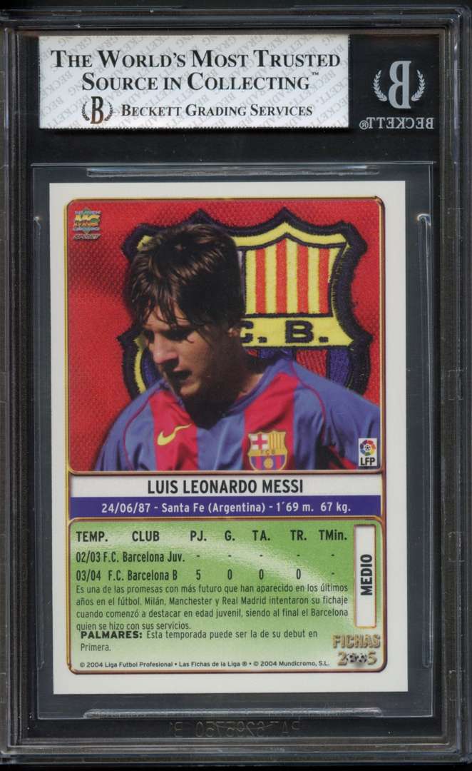 Past auction: BGS 8 2004 Lionel Messi Mundi Cromo Fichas #617