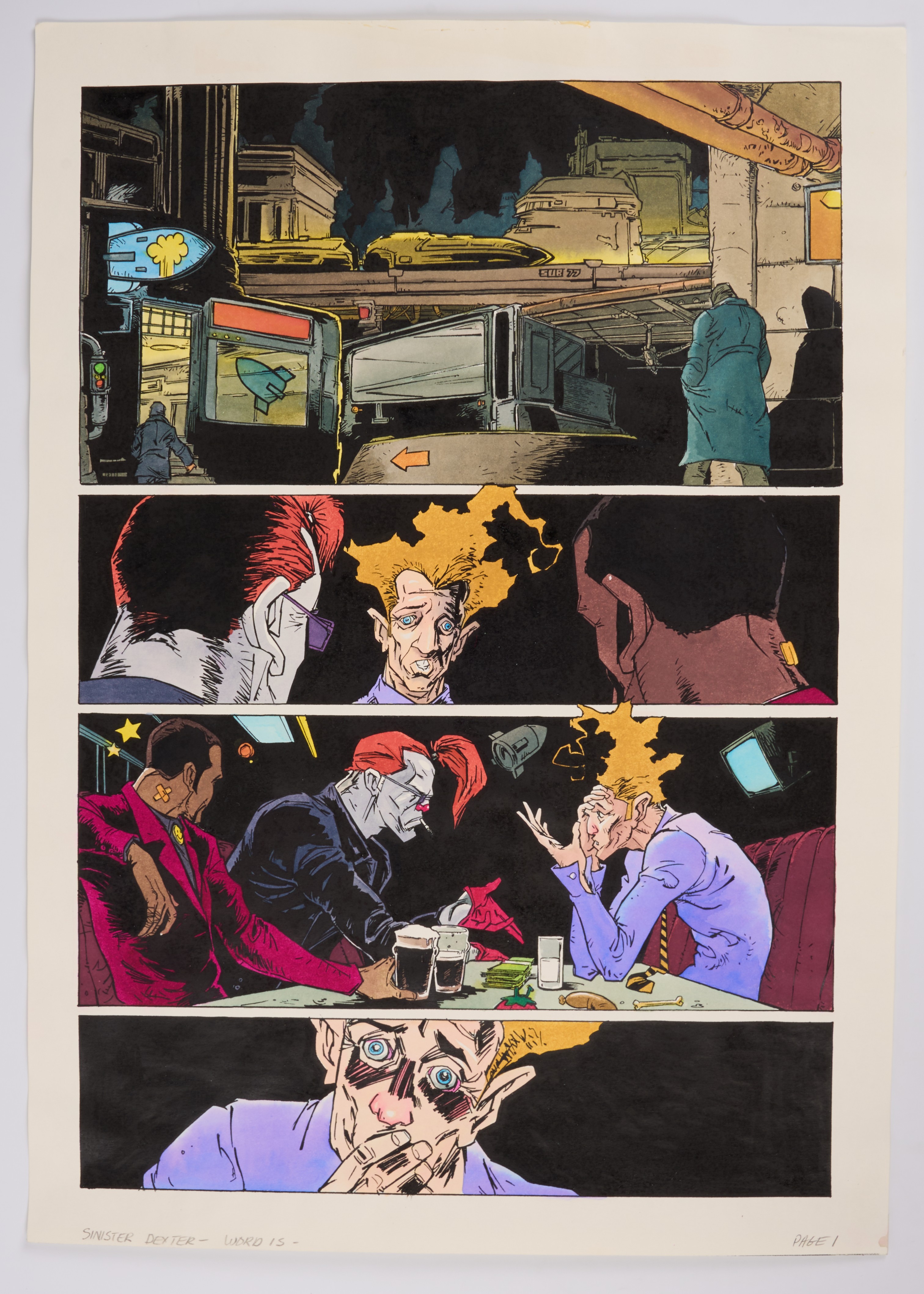 Ben Willsher 2000 AD Prog #1096 Word Is Sinister Dexter Colour Story Pages (Fleetway, 1998) Total 5
