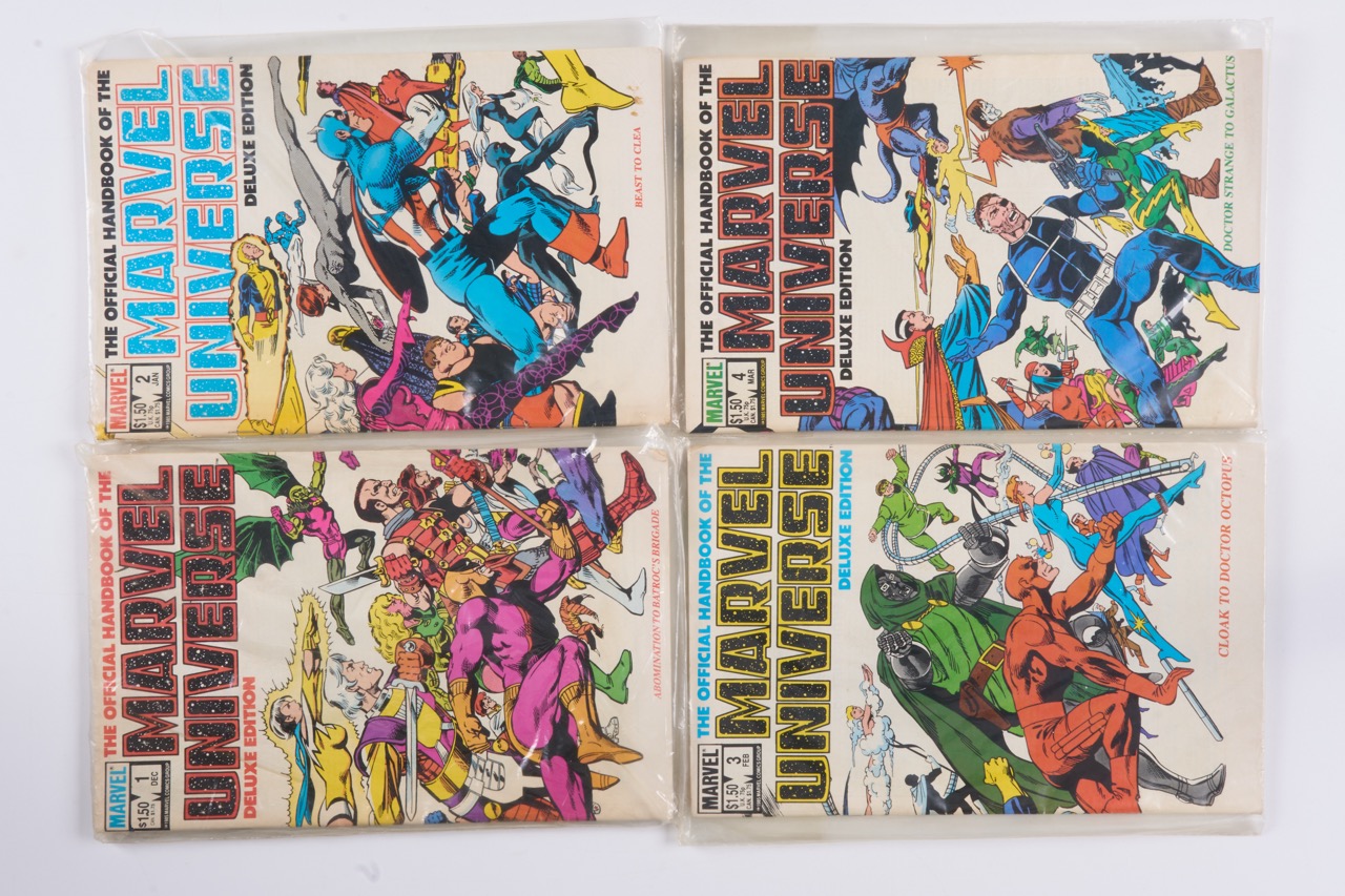 Official Handbook of The Marvel Universe Deluxe Edition with Book of The Dead (Marvel Comics, 1985-88) Bundle of 20
