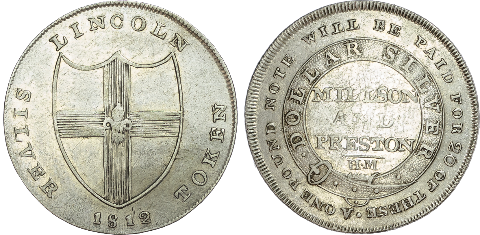 Lincolnshire, Lincoln. Millson and Preston, silver shillings, 1812 (2). 
