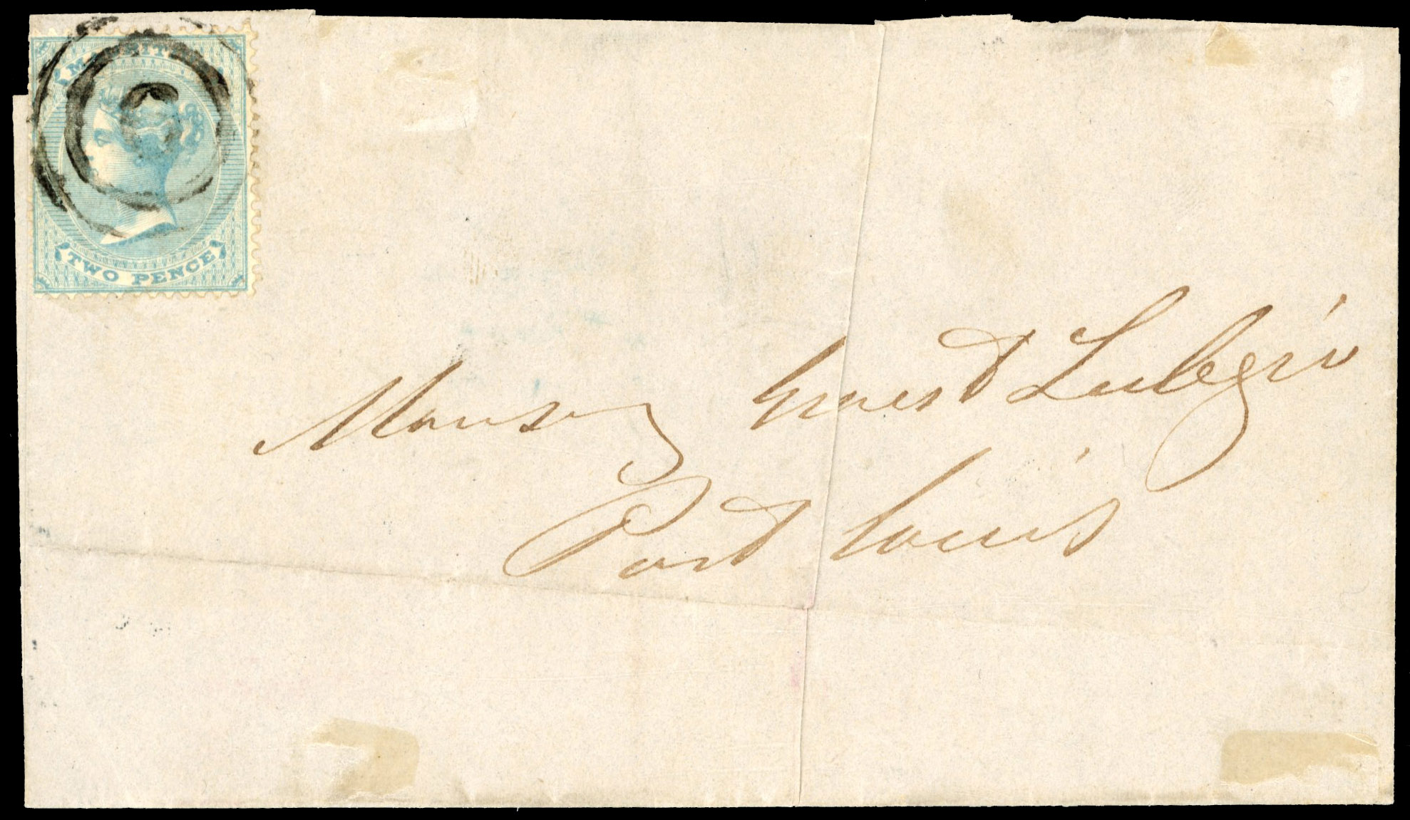 Mauritius 1865 internal wrapper from Poudre d'Or
