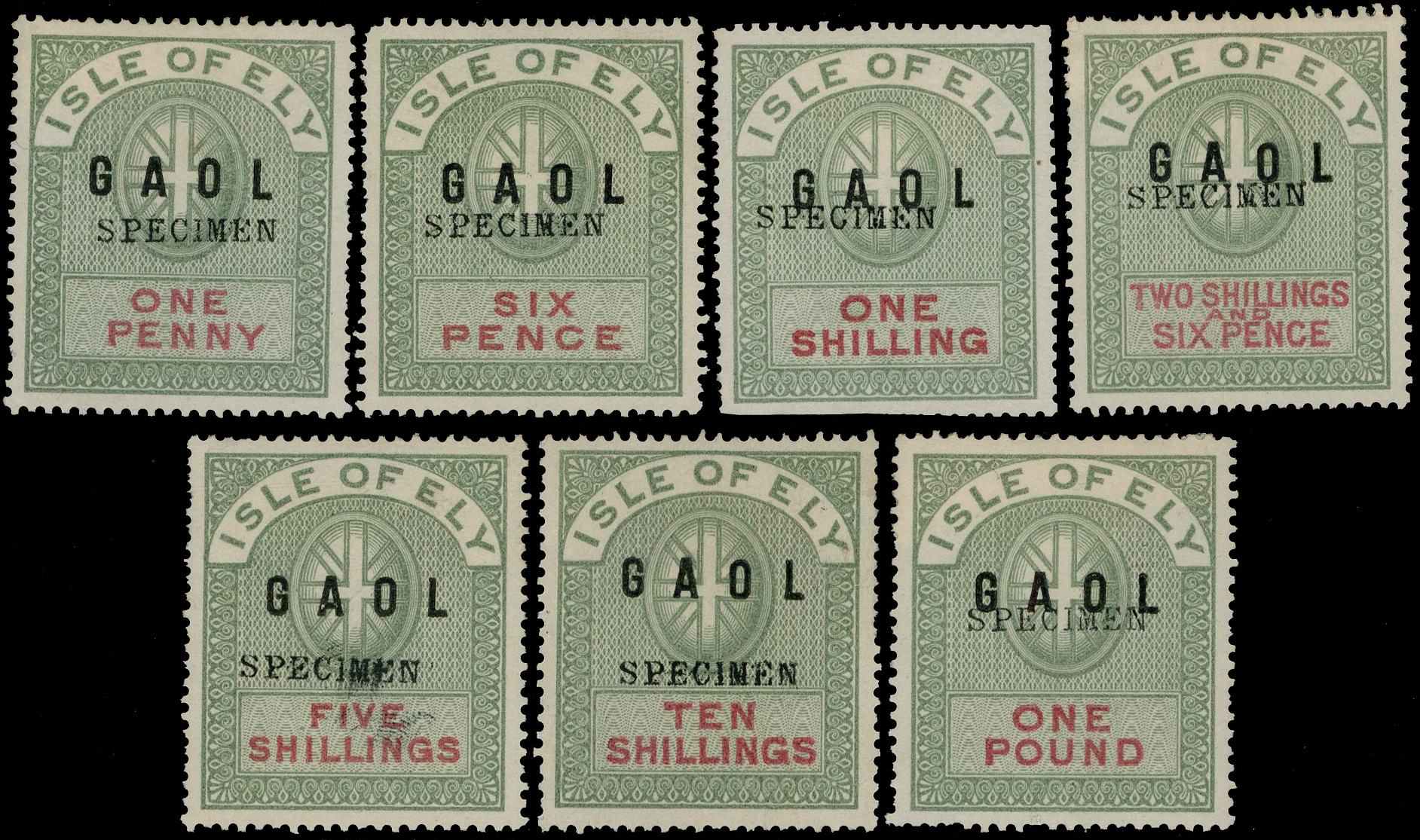 Isle of Ely GAOL set opt 'Specimen' Type 9