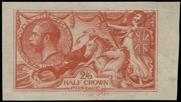 GB SG399var 1913 2s6d "Seahorse" colour trial in pale vermil
