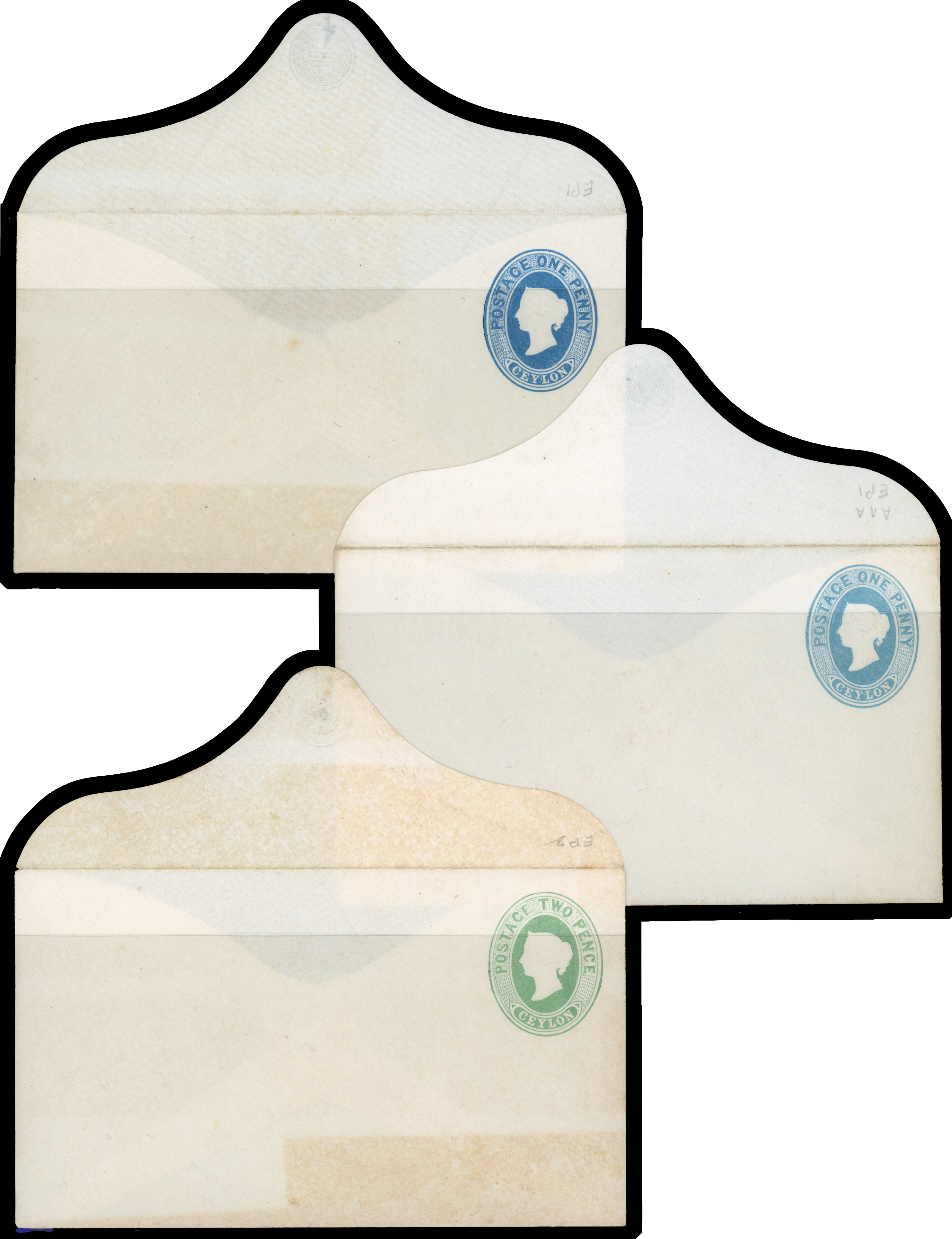 Ceylon Postal Stationery envelopes H&G 1-12