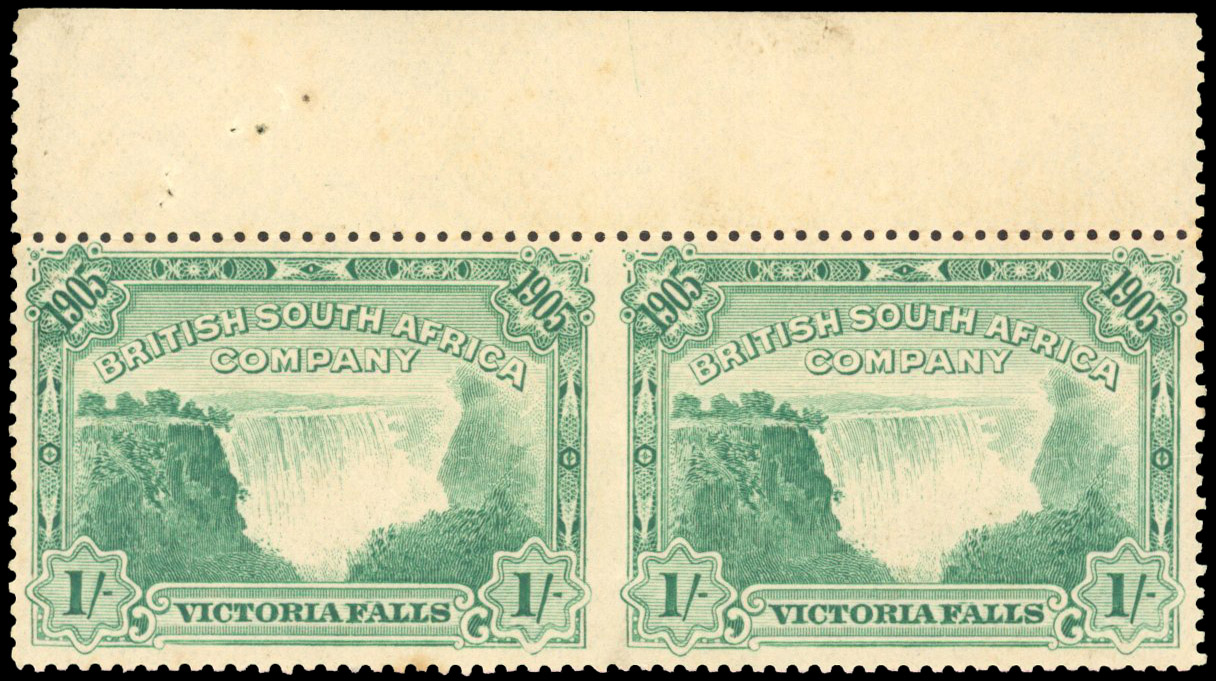 Rhodesia SG 97b imperf between horizontal pair