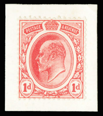 Great Britain 1902 1d "Transvaal" essay (Type 1). Very fine unused example printed in red on unwatermarked paper a…