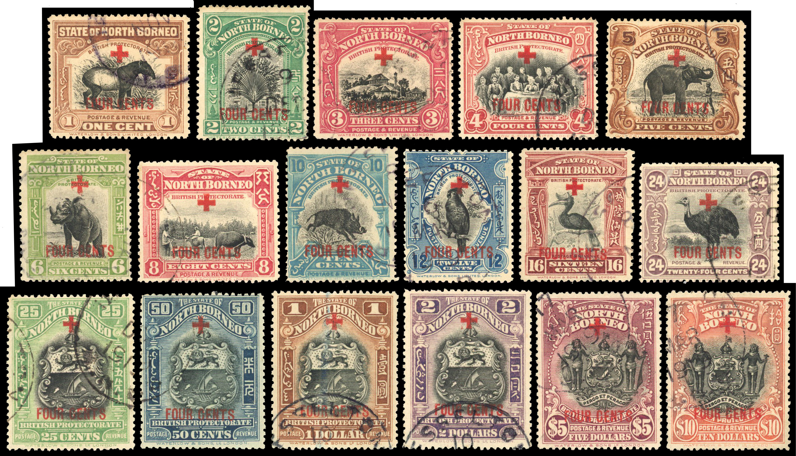 North Borneo SG 235-252 used
