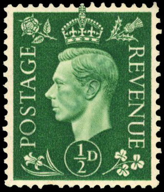 1937 ½d Green with green SPECIMEN (SG462)