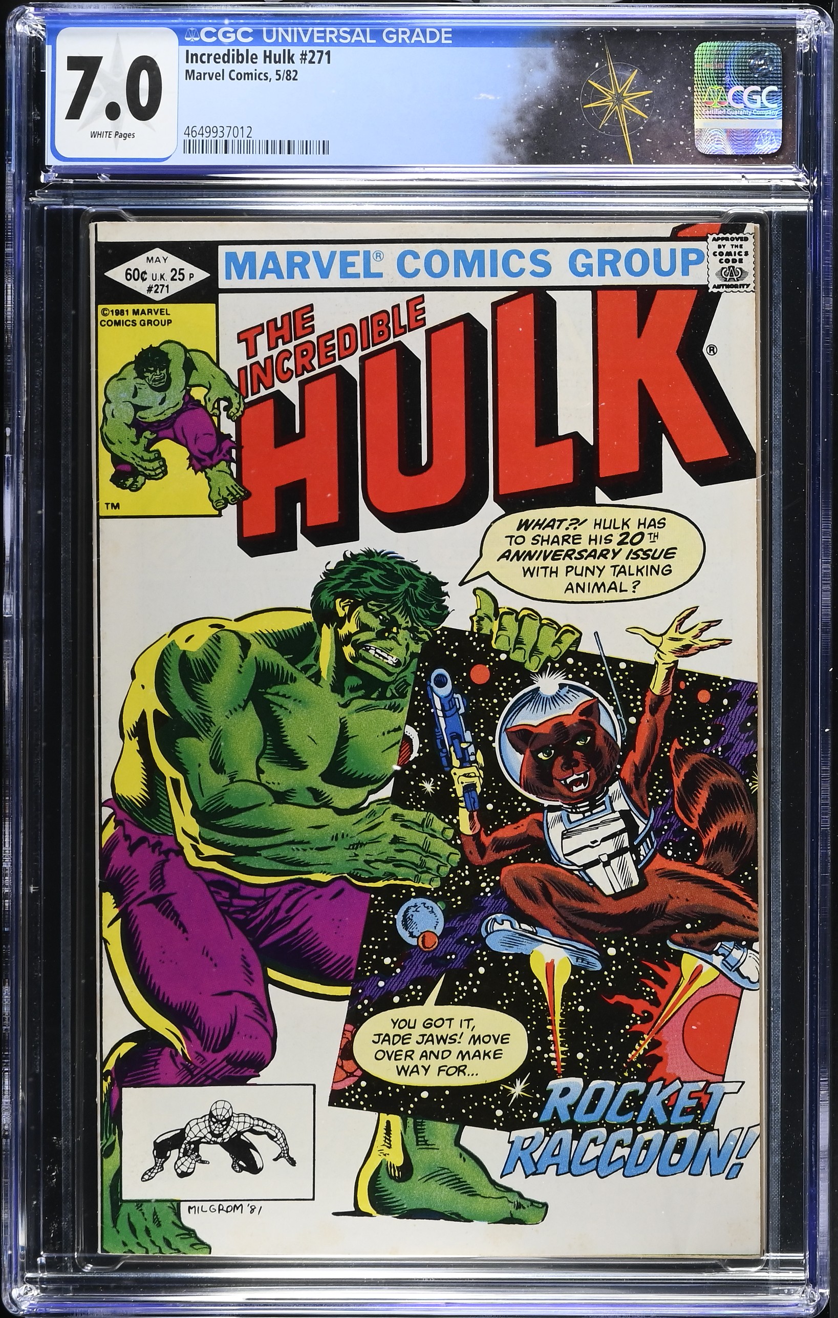 Incredible Hulk #271 (Marvel Comics, 1982) CGC 7.0 - First Cover Appearance of Rocket Raccoon