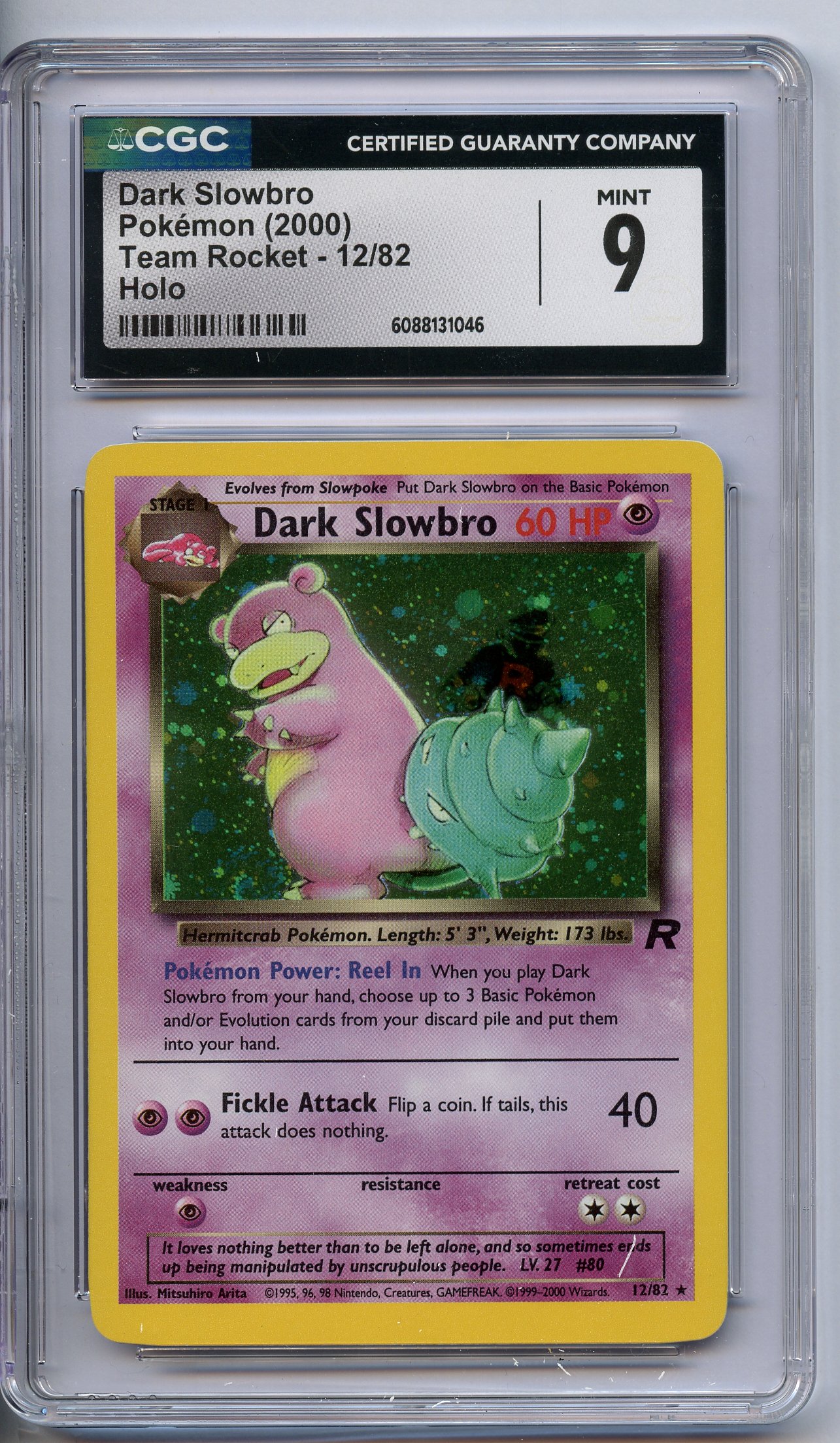 CGC 9 Dark Slowbro #12 Holo - Team Rocket 2000