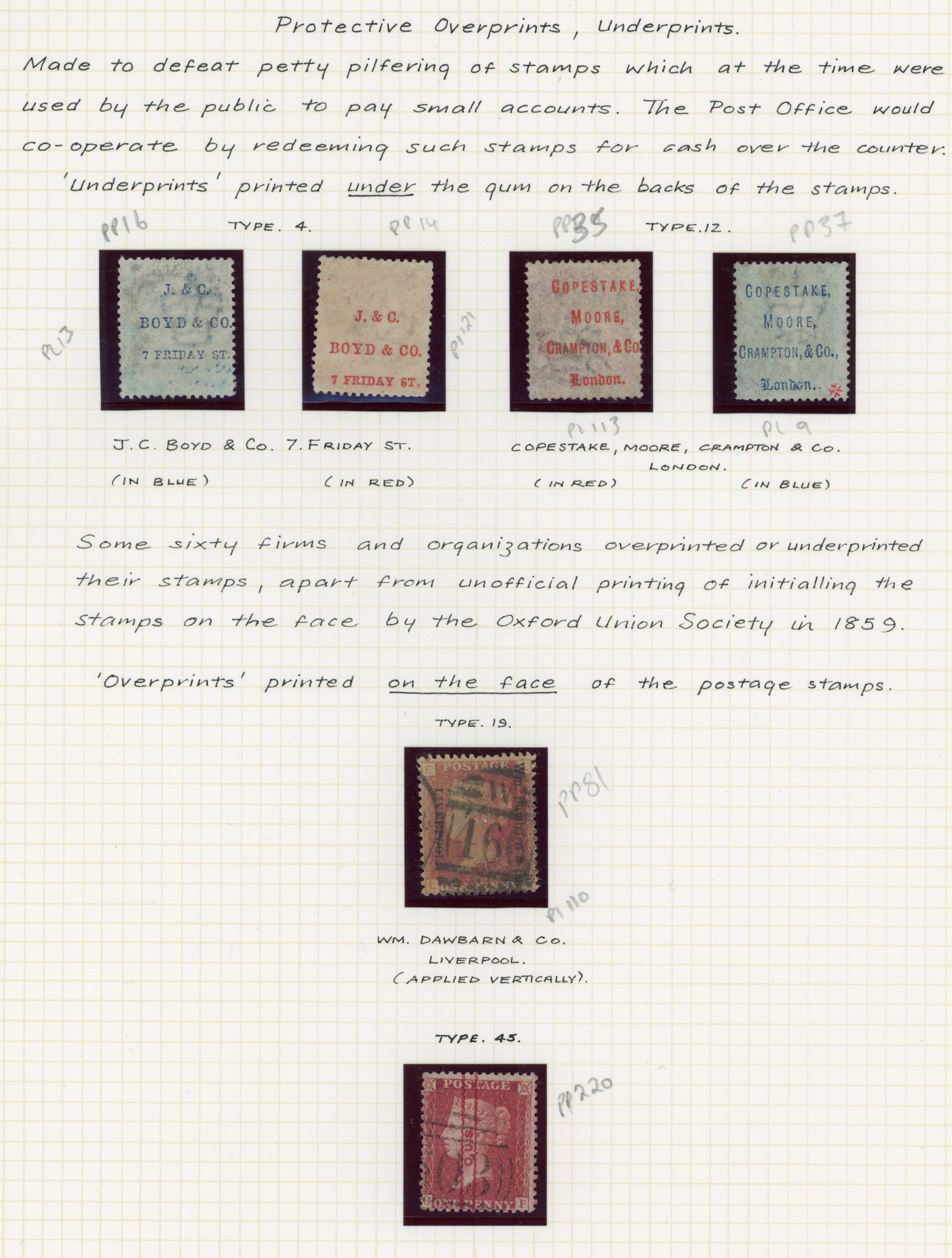 C.1858-68 Protective underprints, overprints