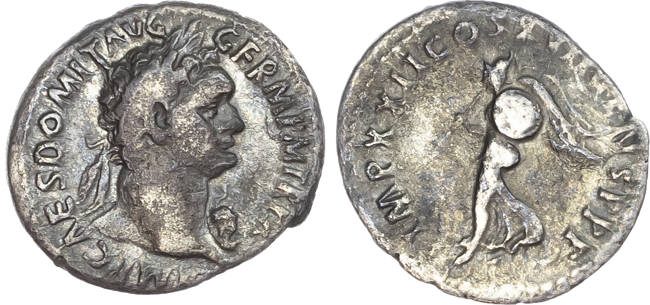 Domitian (AD 81-96) AR Denarius, Rome, AD 96, 2.74g.