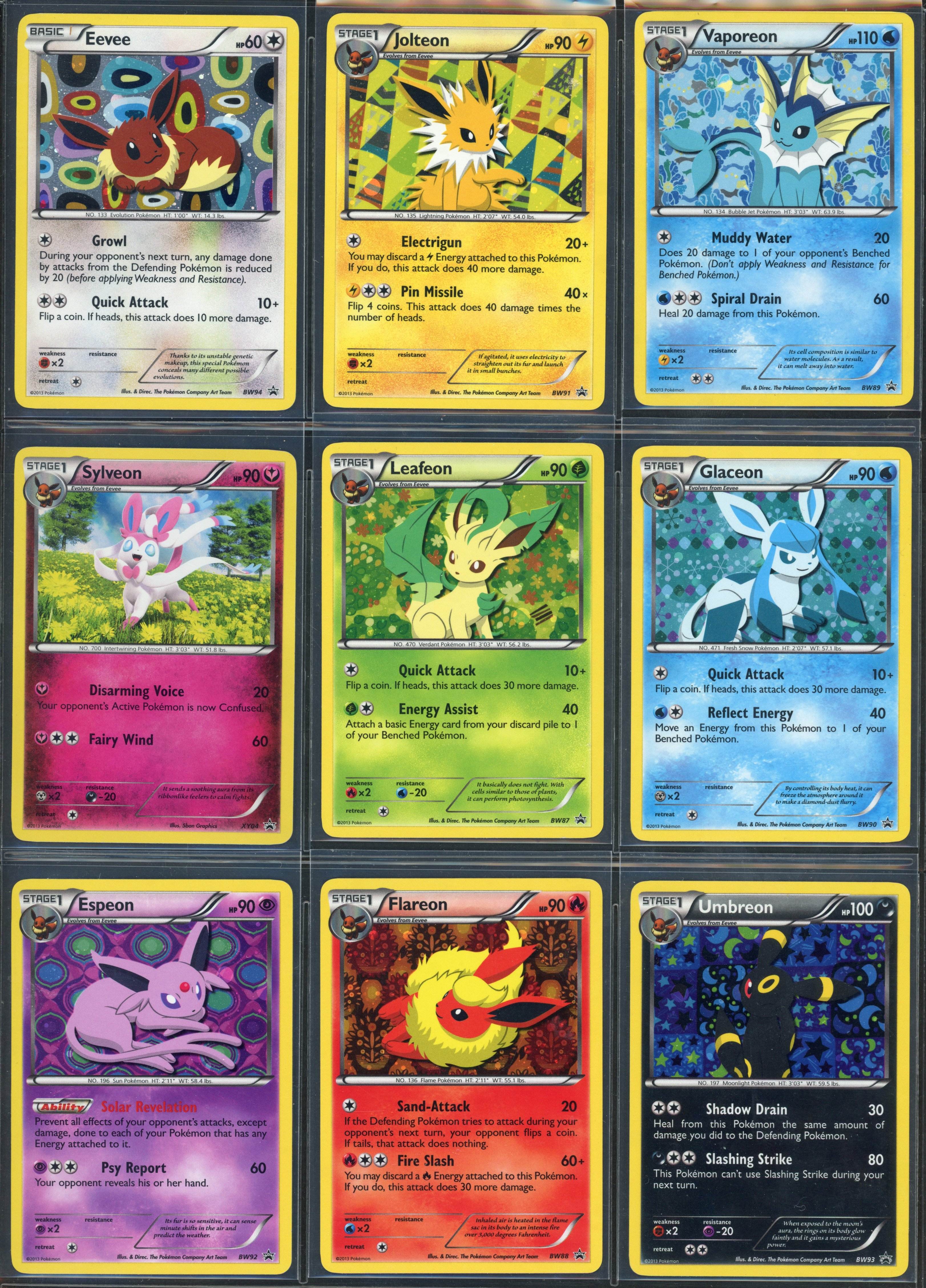 Sylveon Collection Eevee Evolutions Promo Set Black & White 2013 9/9