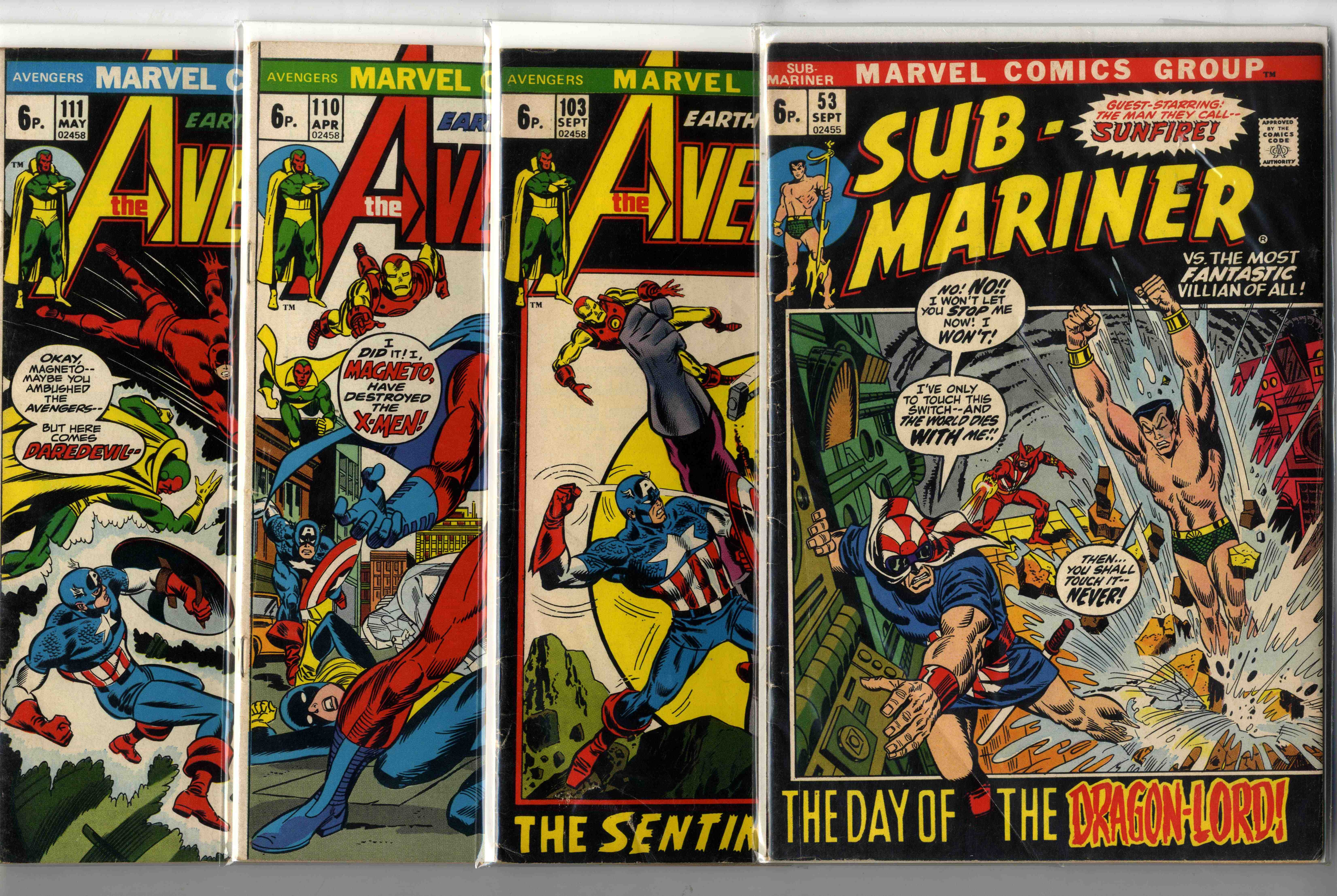 Marvel Comics Avengers, Sub-Mariner, Captain America and More Bundle (Marvel Comics, 1964-1973) Bundle of 17 Issues
