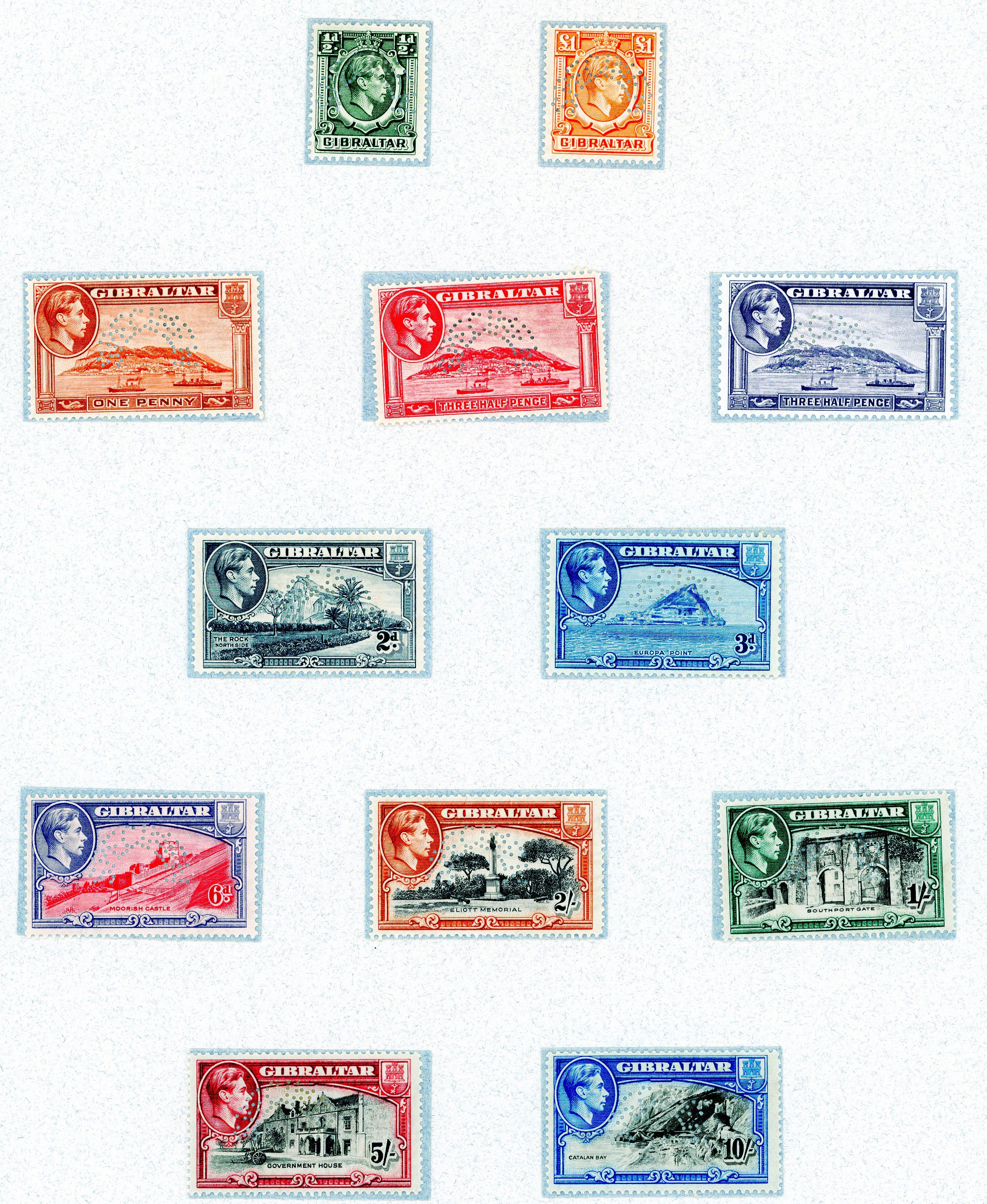 Gibraltar SG 121-131 collection mint
