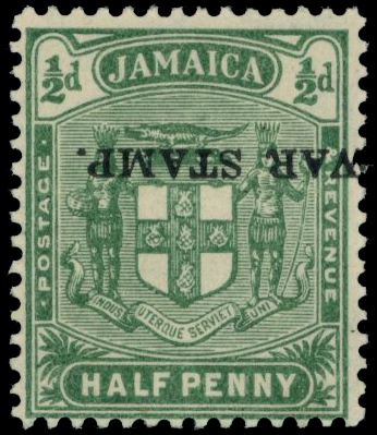 1916 ½d yellow-green with 'WAR STAMP'...