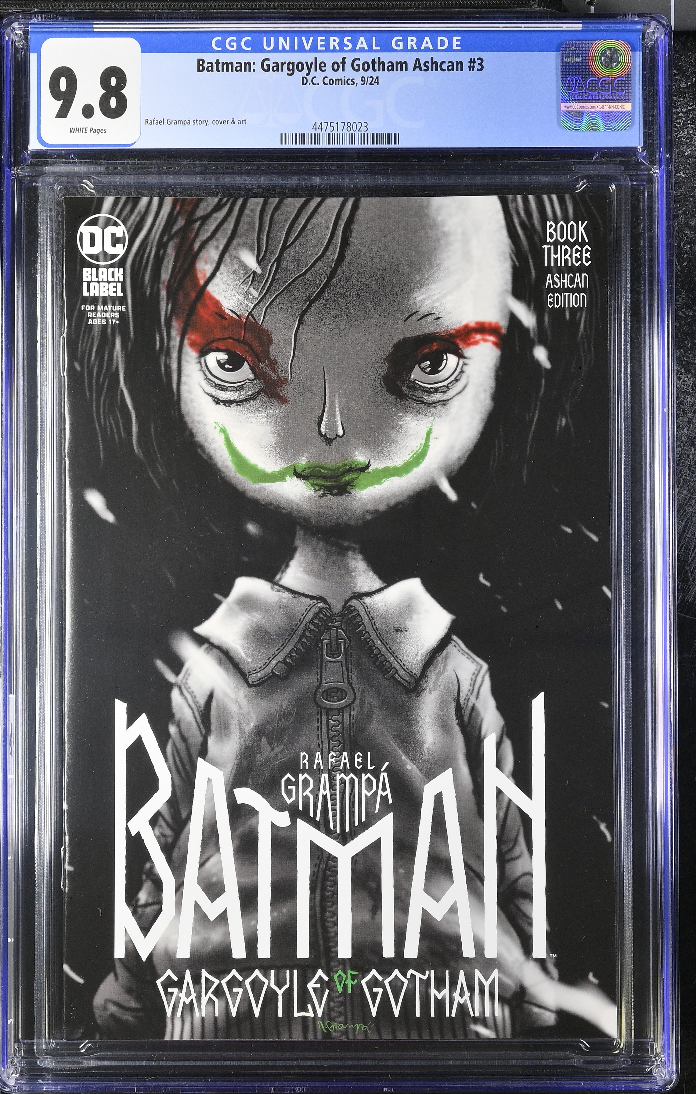 Batman Gargoyle Of Gotham #3 (DC Comics 2024) CGC 9.8 Ashcan edition