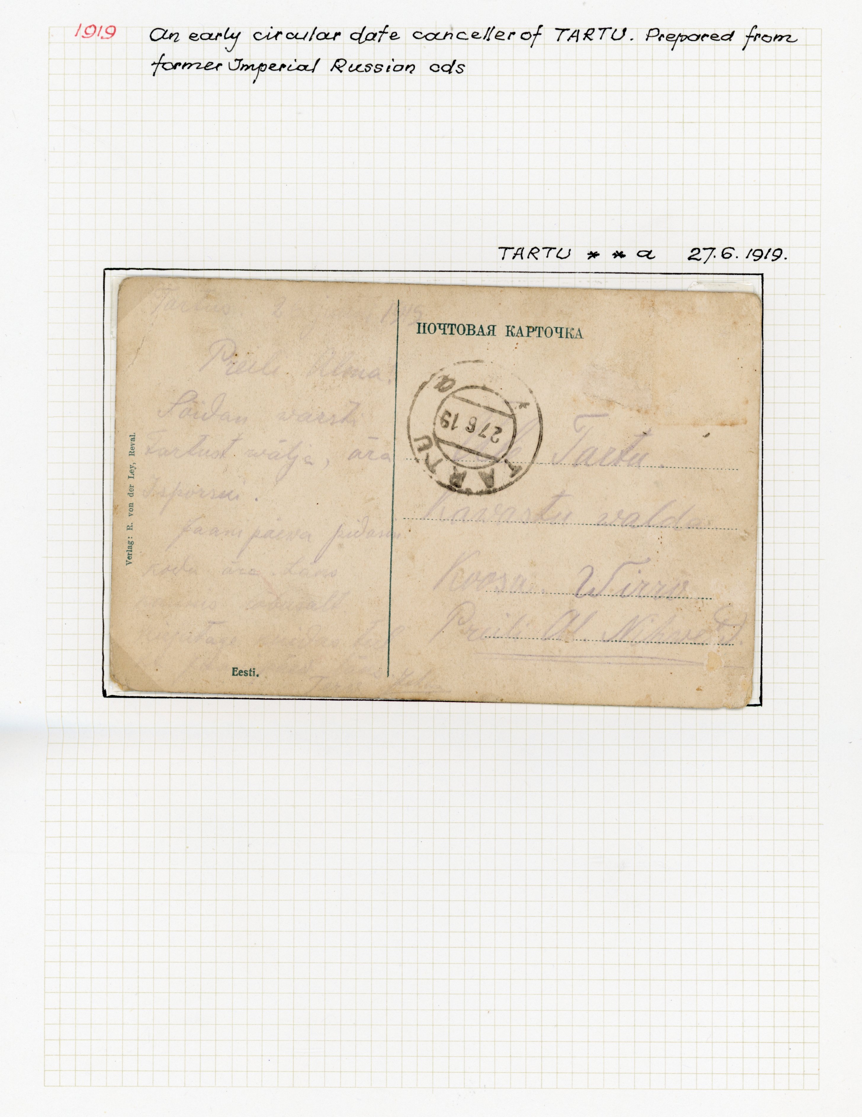 ESTONIA 1919-20 postal history accumulation