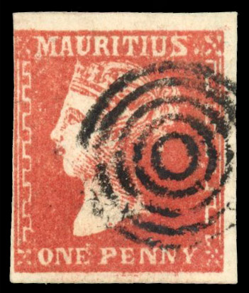 Mauritius SG 41 1859 1d deep red used