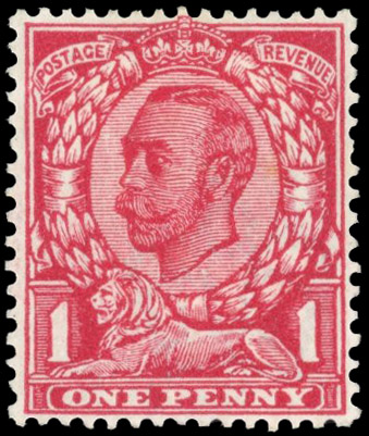 GB SG 342 1911 1d colour trial in carmine