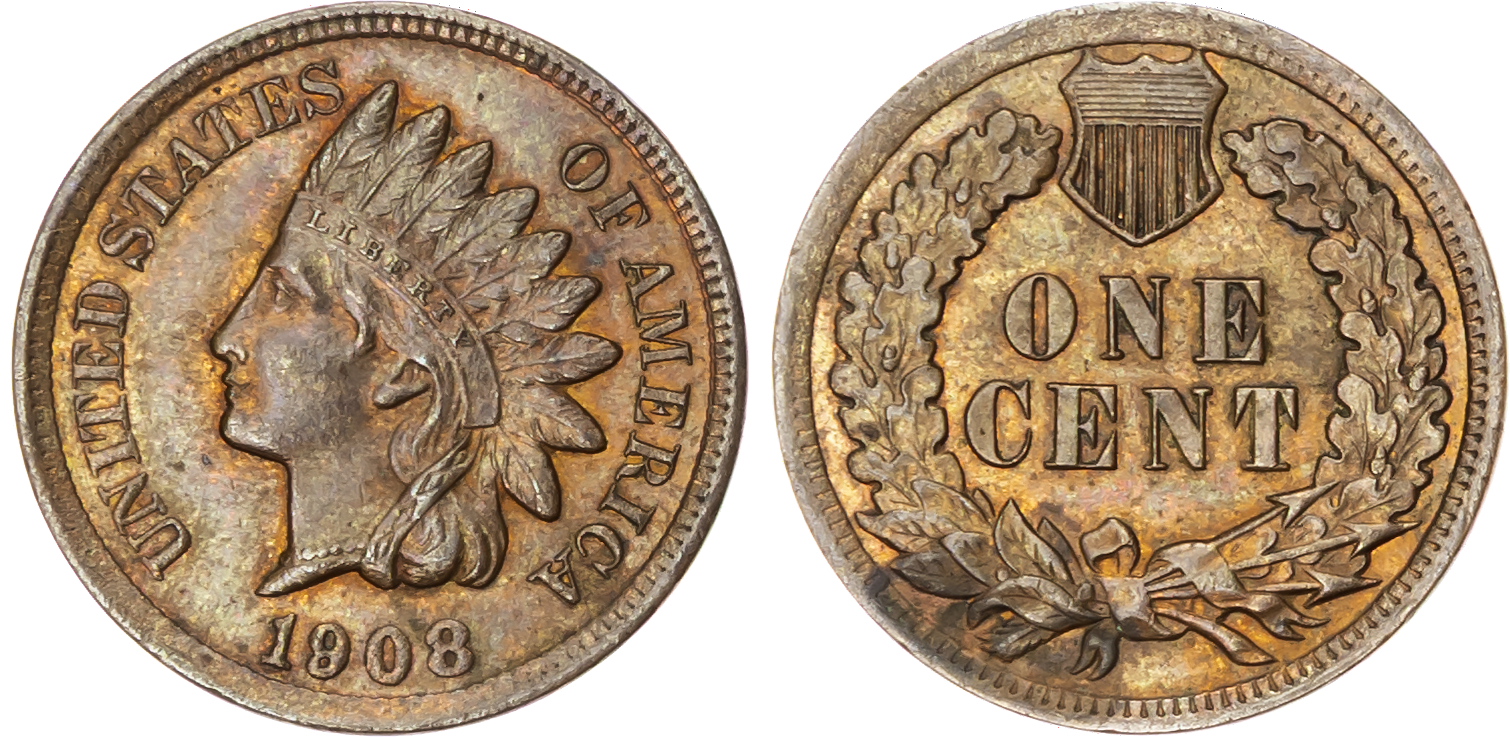 USA, Indian Head bronze Cent, 1908