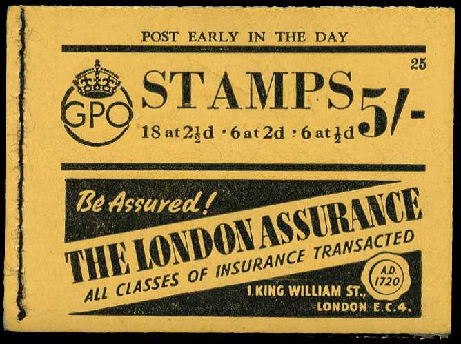1942 (November) 5/- booklet (#25), one 2½d...